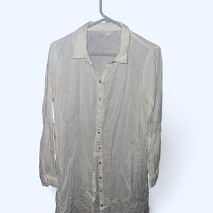 Eileen Fisher Cream Lightweight Shirt Dress